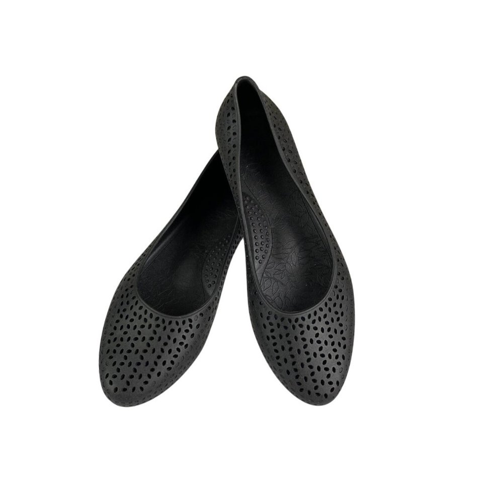 Okabashi Samantha Ballet Flat Shoes Comfort Slip on Vegan Black Womens Size 8